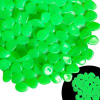 Oubest Fish Tank Rocks Glow Multi-Colored Sea Shells/Glow in The Dark Pebbles for Fish Tank Aquarium (100 Pcs Green)