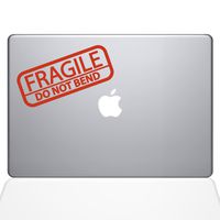 The Decal Guru Fragile Sticker MacBook Decal Vinyl Sticker - 12" MacBook - Orange (1064-MAC-12M-P)