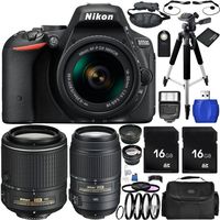 Nikon D5500 DSLR Camera (Black) Bundle with Nikon AF-P DX NIKKOR 18-55mm f/3.5-5.6G VR Lens, DX NIKKOR 55-200mm f/4-5.6G ED VR II Lens, DX NIKKOR 55-300mm f/4.5-5.6G ED VR Lens and Kit (31 Items)