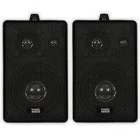 Acoustic Audio 251B Indoor Outdoor 3 Way Speakers 400 Watt Black Pair