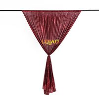 LQIAO Matte Burgundy 5x7ft Wedding Sequin Curtain Photography Background Sequin Fabric,Wedding Sequin Backdrop Curtain Panel, Pocket 5x7FT(150x215cm)