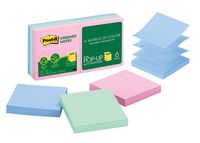 Post-it Greener Pop-up Notes, 2x Sticking Power, 3 in x 3 in, Helsinki Collection, 6 Pads/Pack (R330RP-6AP)