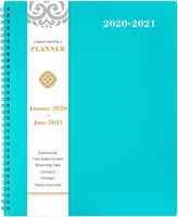 2020-2021 Monthly Planner - 18-Month Planner with Tabs & Pocket & Label, Contacts and Passwords, 8.5" x 11", Thick Paper, January 2020 - June 2021，Twin-Wire Binding - Teal by Artfan
