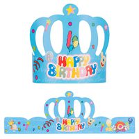 FLYTT 30 PCS Birthday Crowns,Party Crown Hat Cap for Kids Classroom School,Birthday Party, Baby Shower Blue
