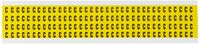 Brady 1500-C,  15 Series Number & Letter Card, 3/8" Height x 1/4" Width, Black on Yellow, Legend "C"  (144 per Card)
