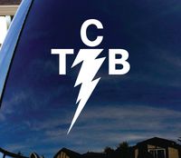 SoCool - TCB Elvis - Vinyl 6" tall (color: WHITE) decal laptop tablet skateboard car windows sticker