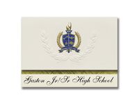 Signature Announcements Gaston Jr/Sr High School (Gaston, OR) Graduation Announcements, Presidential style, Elite package of 25 with Gold & Blue Metallic Foil seal