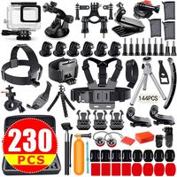 Herva 230PCS Action Camera Accessories Kit with Wireless Wrist Remote and Super Premium Accessory Kit Fits for GoPro Hero 7 6 5 4 3plus 3 2 1 Hero Session