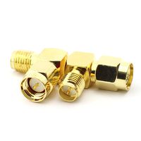 Maxmoral 2PCS SMA Male to RP SMA Female Connector Right-Angle RF Coax Coaxial Adapter