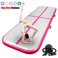FBSPORT 8inches Thickness airtrack mat 20ft Tumble Track air mat for Gymnastics Training/Home Use/Cheerleading/Yoga/Water with Electric Pump