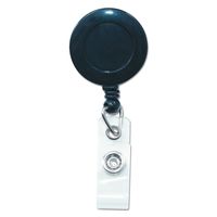 ADVANTUS Swivel-Back Clip-On Retractable ID Reels with Badge Holders, 30-Inch Cord, Pack of 12, Black (75548)