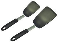 Unicook 2 Pack Flexible Silicone Spatula, Turner, 600F Heat Resistant, Ideal for Flipping Eggs, Burgers, Crepes and More, FDA Approved and LFGB Certified, Black