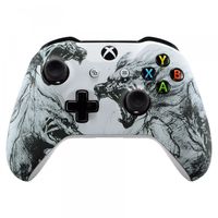 eXtremeRate Soft Touch Grip Wolf Soul Front Housing Shell Faceplate for Microsoft Xbox One X & One S Controller