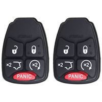 qualitykeylessplus Two Replacement 5 Button OHT Hatch Remote Start Rubber Pads for Chrysler Dodge Jeep with Free KEYTAG
