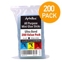 Mini Hot Glue Gun Sticks (Huge Bulk Pack of 200) 4" and 0.27 Diameter - Compatible with Most Glue Guns