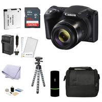 Canon PowerShot SX420 is WiFi & NFC Capability 42X Optical Zoom 720p HD Video Digital Camera Bundle 64GB Memory Card Battery Wallet Cloth Canon Card Wallet USB Reader Camera Bag