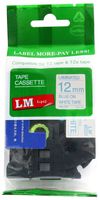 LM Tapes - Premium 1/2" Blue Print on White Label Compatible with P-Touch TZe-233 Tape TZ-233 and Comes with a Great Tape Color/Size Guide for Easy reordering.