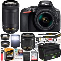 Nikon D5600 DSLR Wi-Fi Digital SLR Camera 2019 Holiday Savings Bundle with 18-55mm VR & 70-300mm Double Zoom 2 Lens Kit + 0.43x Macro + 2.2X Telephoto + Deco Gear Case Extended Warranty & Accessories