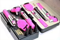 Cynamed Otoscope Set - Fiber Optic Double Handle Multi-Function Ear Scope for Ear & Eye Examination - Includes Hard Case (Pink)