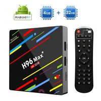 Android 8.1 TV Box QPLOVE H96 Max+ Android TV Box 4GB 32GB RK3328 64Bits CPU Support 2.4G/5.0G Wifi/BT/100M LAN/3D/KD18.0/USB3.0 /H265 4K Smart Android Box