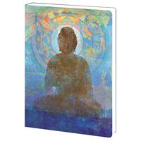 Tree-Free Greetings Blue Buddha Spiritual Soft Cover Journal, 5.5 x 7.5 Inches, 160 Lined Pages, Inspirational Writing Gift (JR89949)