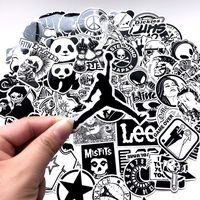 Black and White Laptop Stickers Vinyl - 54 Pack Decals Waterproof Suitable for Water Bottle Car Motorcycle Bicycle Bumper Skateboard Helmet Luggage Phone Case DIY Decoration Gift [No-Duplicate]