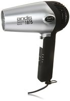 Andis 1875-Watt Fold-N-Go Ionic Hair Dryer, Silver/Black (80020)