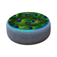 MightySkins Skin Compatible with Amazon Echo Dot (3rd Gen) - Peacock Feathers | Protective, Durable, and Unique Vinyl Decal wrap Cover | Easy to Apply, Remove, and Change Styles | Made in The USA