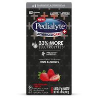 Pedialyte AdvancedCare Plus Electrolyte Powder, with 33% More Electrolytes and PreActiv Prebiotics, Strawberry Freeze, Electrolyte Drink Powder Packets, 0.6 Oz, Pack of 6