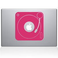 The Decal Guru 2083-MAC-13P-BG Turn Table Decal Vinyl Sticker, 13" Macbook Pro (2015 & older), Pink
