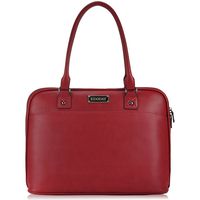 15.6 Inch Laptop Bag for Women,Full Zipper Open Laptop Tote Bag,Big Work Business Briefcase,Red