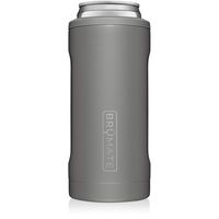 BrüMate Hopsulator Slim Double-walled Stainless Steel Insulated Can Cooler for 12 Oz Slim Cans (Matte Gray)
