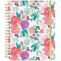 2019 Large Wiro Agenda, Floral Feels Theme Featuring Flowers, 17 Month Agenda Plus Holidays, 8.75"x 10.25", by Graphique de France