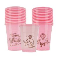 Bachelorette Party Cups - Bridal Shower Decorations - Mega Party Pack of"Team Bride", She Said Yes" Pink and Gold Cups for Weddings and Bridal Showers