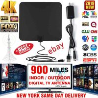 ARB Market 900 Mile 1080p Range Antenna TV Digital HD Skywire 4K Antena Digital Indoor HDTV Amplified Mile Ultra Thin Range, Built-In Amplifier, Gain Booster, HD TV Signal Indoor And Outdoor (Black)