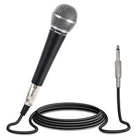 Pyle-Pro Professional Moving Coil Dynamic Cardioid Unidirectional Vocal Handheld Microphone Includes 15ft XLR Audio Cable to 1/4'' Audio Connection (PDMIC58)