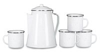 Stansport 11230-03 Enamel Percolator Coffee Pot & 4 Mug Set