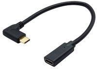 AAOTOKK 90 Degree USB 3.1 Type C Male to Female Gen 2 (10Gbps) Connector Extension Cable, Supports Charging, Data, Audio, Video Cable for New MacBook Pro 2017, Type-C Devices (20cm-M/F)