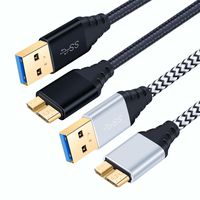 Eversame 3 Ft/1M Super Speed USB 3.0 A Male to Micro B Male Adapter Cable Charging Cord Compatible for Galaxy S5 and Note 3 N9000(Black White)