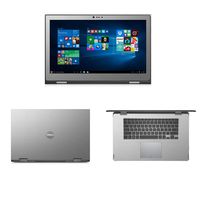 Silver Brushed Aluminum skin decal wrap skin case for Dell inspiron 15 5000 series 5568 15.6" 2 in 1 Laptop