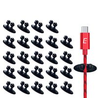 Cable Clips, Lecone Long lasting Stick-on Charging Cable Organizer Cord Keeper Holder for Car, Desk, Wall, Floor, All Surface (Pack of 24)
