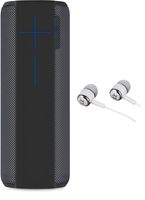 Ultimate Ears MEGABOOM Wireless Bluetooth Speaker IPX7 Waterproof and Shockproof Portable Outdoor Premium Stereo 360-Degree Deep Bass Sound Bundled with Alphasonik Earbuds (RENEWED)