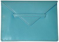 Budd Leather Company Lizard Print Photo Envelope, Sky Blue, 4.5 x 6.5" (552209L-11)