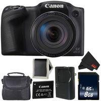 Canon PowerShot SX420 is Digital Camera (Black) 1068C001 International Model + 8GB Memory Card + Carrying Case - Bundle
