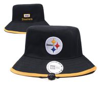 FUNWISH Football Team Bucket Hat Fisherman Hat Hunting Fishing Caps Fashion Style Sports Outdoor Embroidery Logo in Front (Steelers) Black
