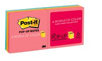 Post-it Pop-up Notes, America's #1 Favorite Sticky Note, 3 in x 3 in, Cape Town Collection, 6 Pads/Pack (R330-AN)