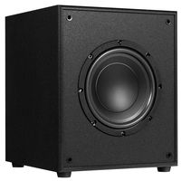 8" 200 Watt Powered Active Subwoofer with Front-Firing Woofer for Surround Sound HD Home Theater or Music Black