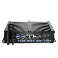 HISTTON Fanless Industrial PC Mini Desktop Computer, Windows 10 Pro with Intel Core i5 3317U CPU, 4GB RAM, 128GB SSD, HDMI, VGA, 4USB 3.0, 4 RS232 COM, WiFi, Metal Case