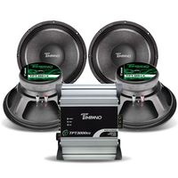 Timpano 6000W Combo 3000EQ 2 Ohm Amplifier + 4 x MD12 Pro Mid Range Speakers
