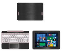 decalrus - Protective Decal for Asus Transformer Book T101HA (10" Screen) Laptop Black Texture Brushed Aluminum Skin Skins Decal for case Cover wrap BAasusTransformerbkT101haBack